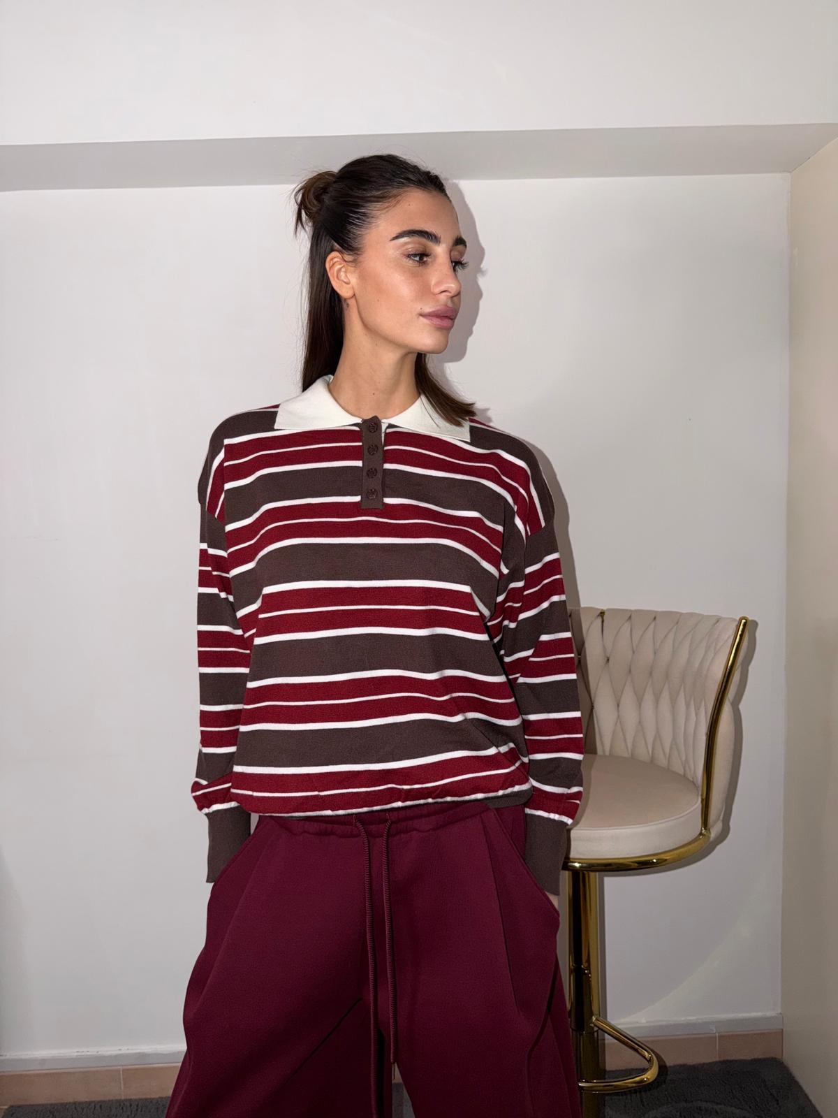 Maglia Maniche Lunghe a Righe