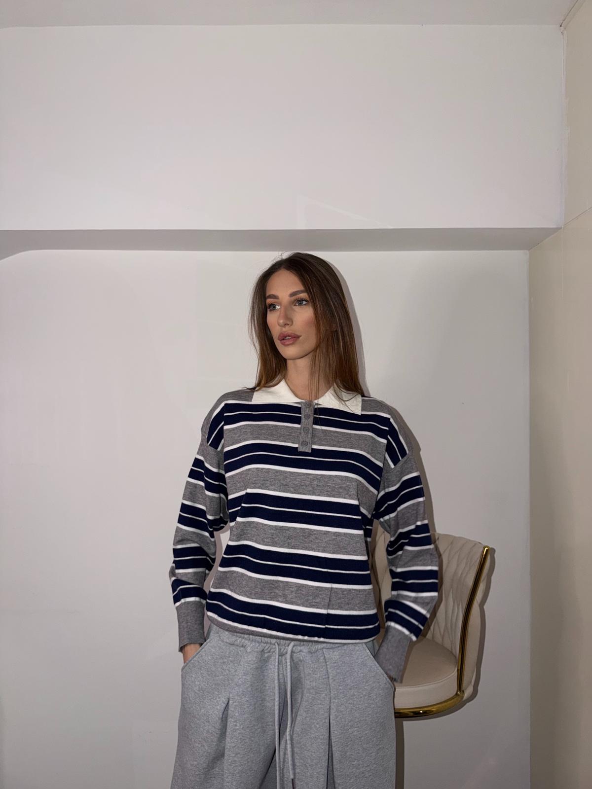 Maglia Maniche Lunghe a Righe